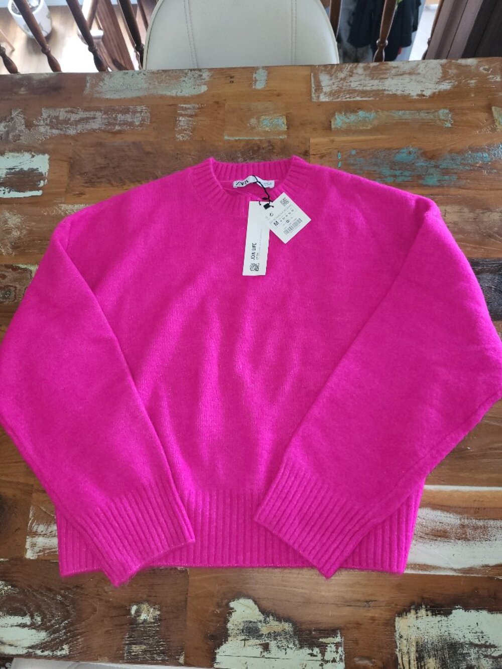 Zara pink neon sweater size M